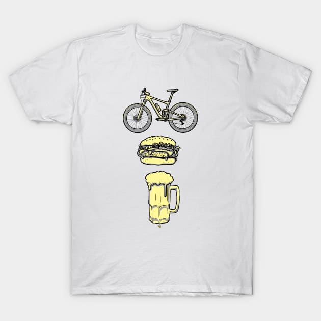 Bike, Burger & Beer T-Shirt by CALMA